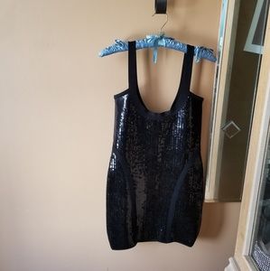 Black Bebe sequin mini dress (small)